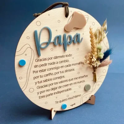 Placa dedicatoria para papá.