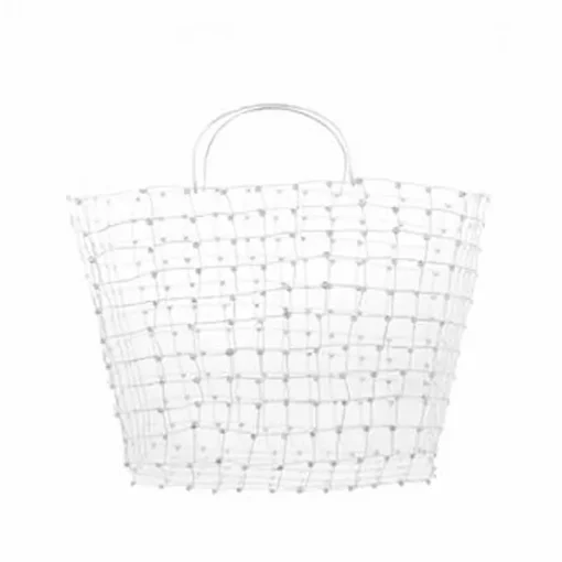 Bolso blanco de metal.