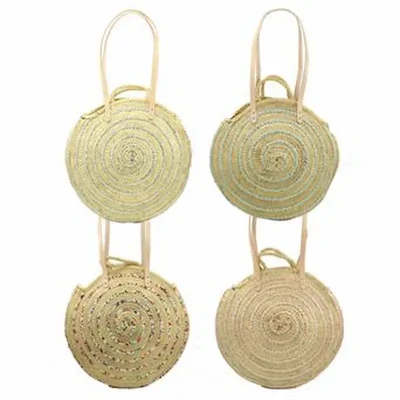 Bolso de capazo redondo con lentejuelas.