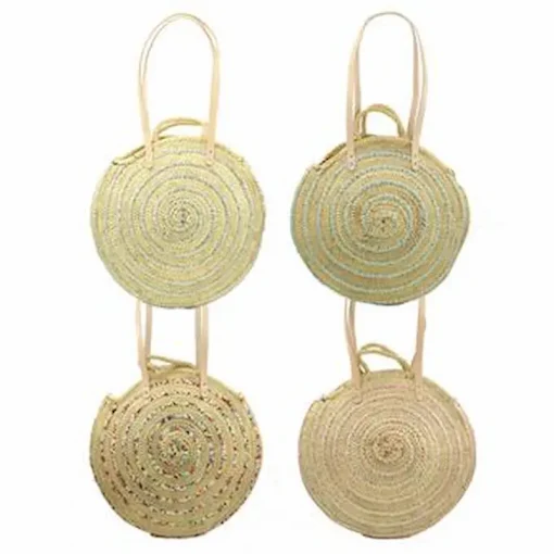 Bolso de capazo redondo con lentejuelas.