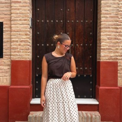 Falda larga de lunares para mujer