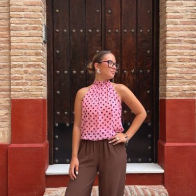 Top de lunares con cuello halter